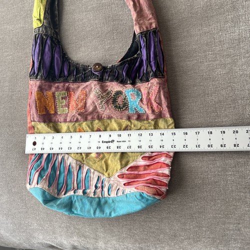 New York HOBO SHOULDER BAG-SLING CROSS BODY BAG Patchwork Multicolor - Picture 4 of 9