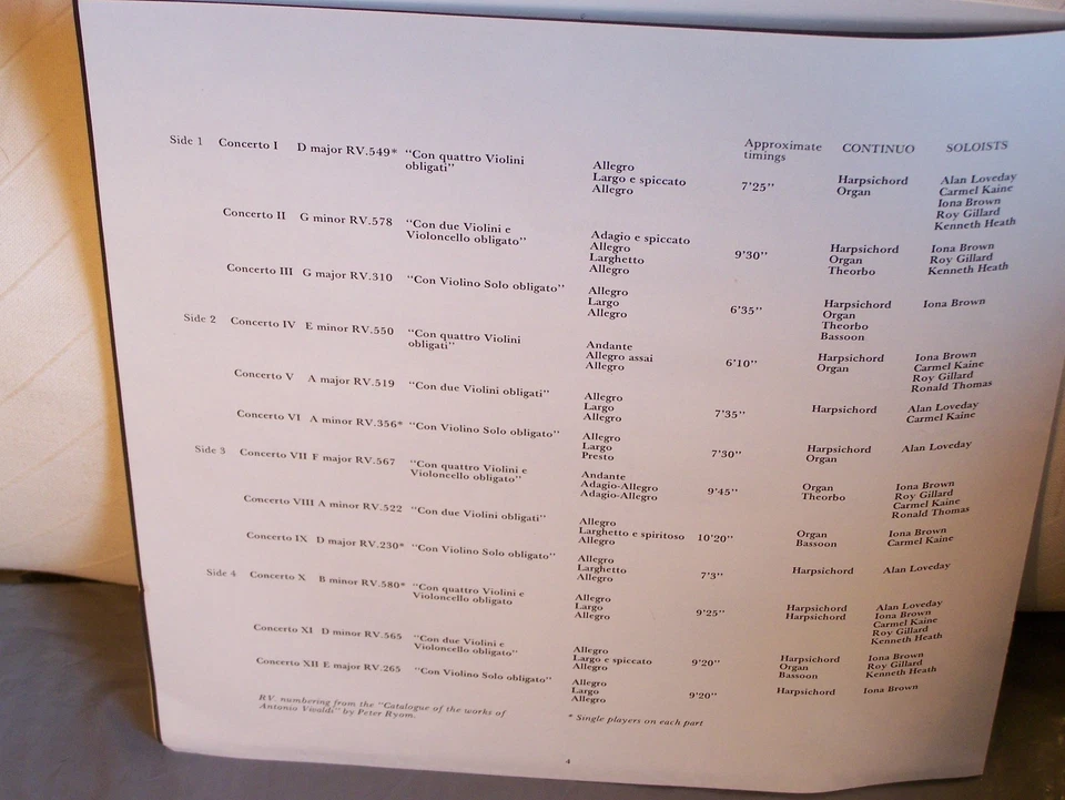 Vivaldi String Concerti Op. 3 Estro Armonico Marriner ASMF Orig Argo Stereo FINE - Image 4 of 4