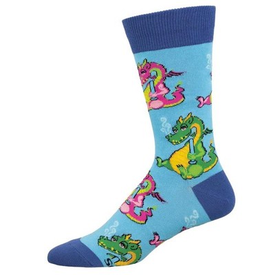 Socksmith Men's Crew Socks Novelty Footwear - Blowing Smoke - Dragons