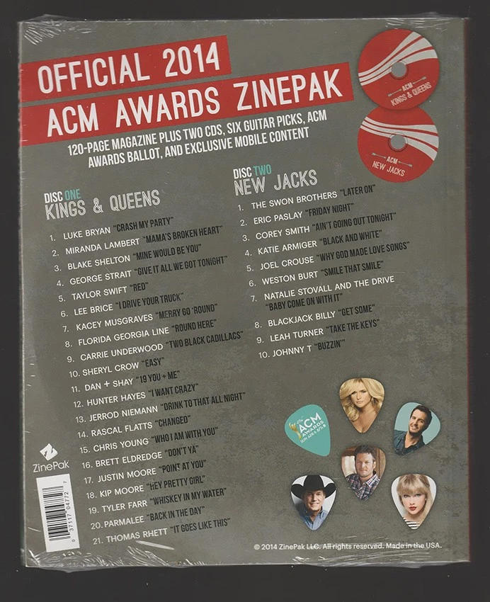 2014 ACM Awards 2 CD Walmart Zinepak With Magazine, Guitar Picks New Sealed - Image 2 of 2