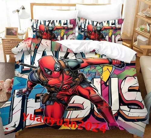 Deadpool & Wolverine Quilt Duvet Cover Single Size Bedding Decor/Customizable - Picture 23 of 55