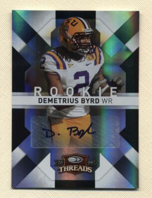 2009 Donruss Threads Demetrius Byrd Autograph Rookie (Chargers) # 17/499