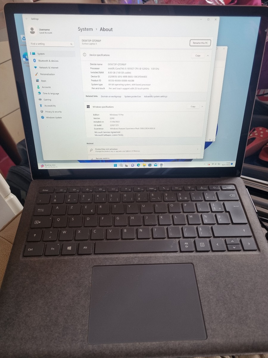Microsoft Surface Laptop 3 13 Core i5 1.2 GHz - SSD 256 GB - 8GB