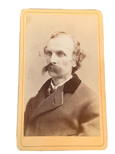 Antique CDV Photo ~ Man with Crazy Mustache - Warren Studio Boston Massachusetts - Picture 2 of 3