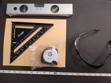 Google Carpenter Tools Set Triangle-Square Ruler - 12" Aluminum Alloy, Rule 