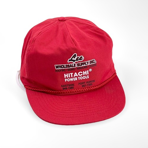 HITACHI VINTAGE HAT Red SNAPBACK RARE WORKHAT Power ToolS