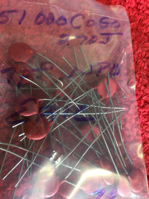 851-000-COGO-270J 27PF NPO  ERIE DISC CAPACITORS 20 PCS NOS