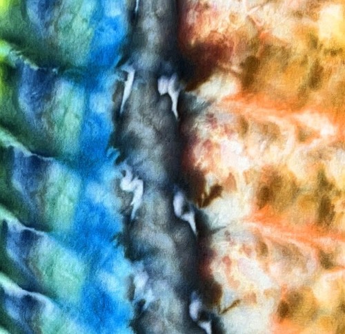 Spine Roll Ice Tie Dye T-Shirt, Unisex XL SS Crew, Blue & Gold - Picture 5 of 6