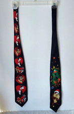 Set 2 Vintage Looney Tunes Mania Neckties Ties Taz Sylvester Christmas Valentine