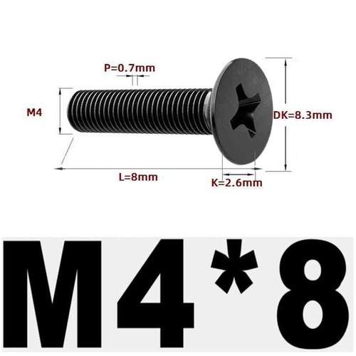 Black 304 Stainless Steel Cross Countersunk Head Screws Flat Head Long Screws - Picture 93 of 202