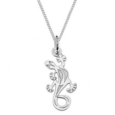 Eidechse Anhänger Halskette 925 Silber Damen Mädchen 40cm Kette C508