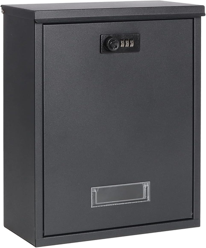 Locking Mailbox Wall Mount Combination Lock Drop Box Large Capacity - Picture 9 of 12