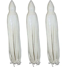 5.5" to 8.5" Milk White Octopus Squid Hoochie Replacement Skirt - 3 Pack