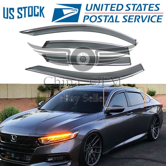 For Honda Accord 2018 2019 2020 4pcs Tapeon Rain Deflectors Window