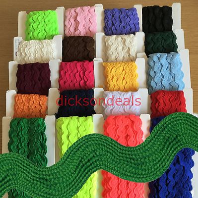 Jumbo Large Ric Rac Zig Zag Braid Trim 100% Polyester 20 Colours Per 3m ...