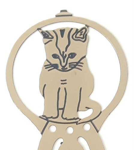 Sitting Cat Brass Etched Bookmark & Gift Bag - Picture 2 of 4
