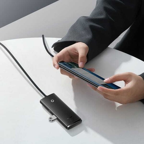Hub / Adapter USB auf 4x USB 3.0 und USB-C 2m Baseus Schwarz - Bild 9 von 10