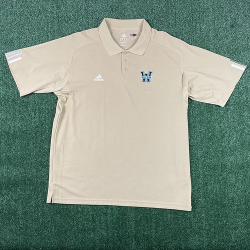 UNC Wilmington Seahawks Polo Shirt Adult XL Mens Gold Adidas Athletic Work Golf