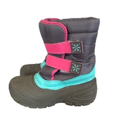 Wonder Nation Snow Boot Youth 13 Gray Pink Blue Winter Outdoor Insulated