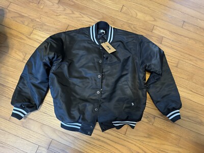 Stussy Sequins Applique Black Bomber MA-1 Jacket Size Small
