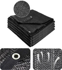 60% Black Sunblock Shade Cloth Edge with Grommets UV Resistant Shade Net US