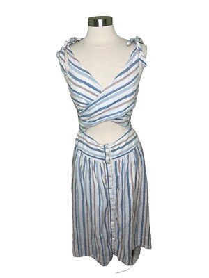 Free People Dress Kansas City Girl Midi Cream Blue Striped Costal Sleeveless 8 | eBay Free People Dress Kansas City Girl Midi Cream Blue Striped Costal Sleeveless 8 | eBay