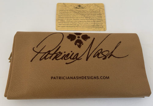Patricia Nash Tooled Turquoise Vallata Leather Bag Purse Brown Blue Floral NWT - Picture 15 of 15