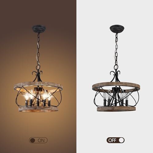 20'' Farmhouse Chandelier Light Fixture, 5Light Dining Room Light