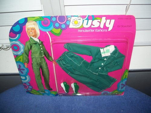 Vintage 1975 Dusty & Skye Doll Trendsetter Fashion Outfit Green Pantsuit & Shoes