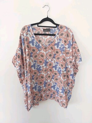 Cordelia St Floral Shirt Size 14 Pink Printed Top Blouse UK