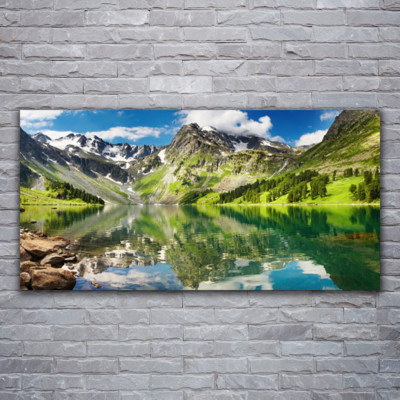Acrylglasbilder Wandbilder Druck 120x60 Berg See Landschaft