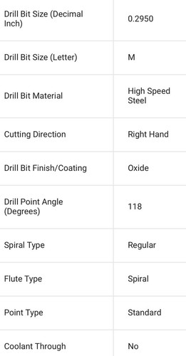 6 pack) Hertel 71206049 Jobber Length Drill Bit: 0.295″ Dia, 118 °, Black HSS - Picture 4 of 5
