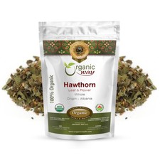 Organic Way Hawthorn Leaf  Flower Whole - Organic, Kosher  USDA Certified
