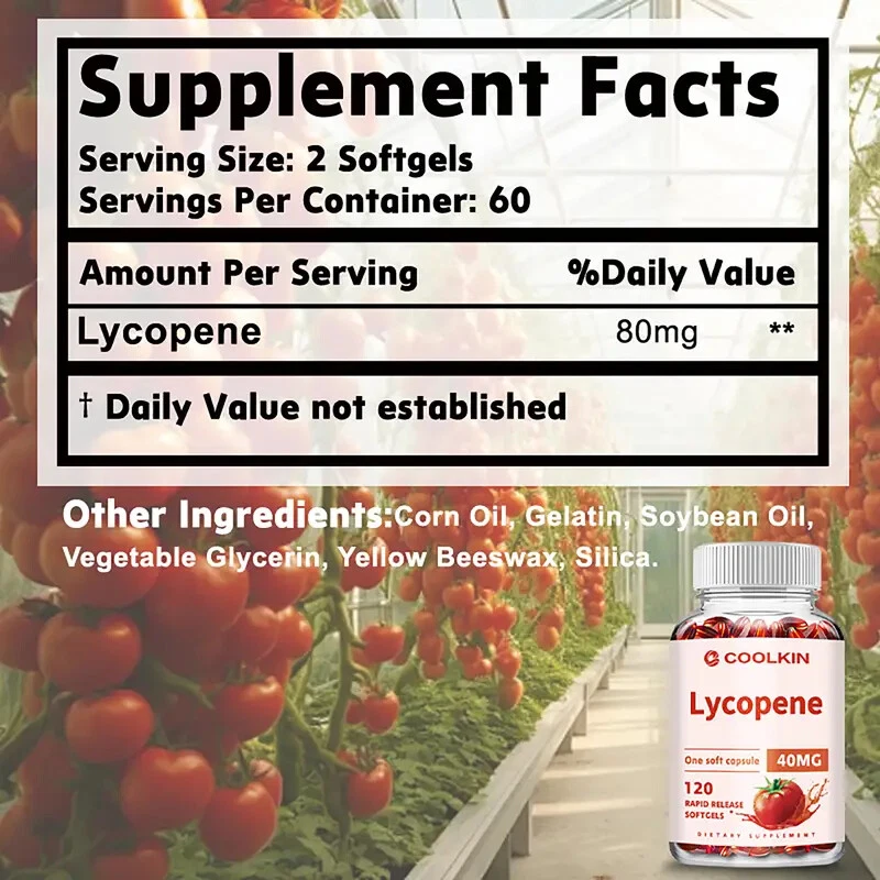 Licopeno 40 mg 120 cápsulas blandas próstata/salud cardíaca puritano sin gluten/sin OGM Foto 2 de 2