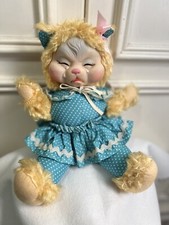 Vintage Rushton Star Creation Rubber face Crying Sad Kitty
