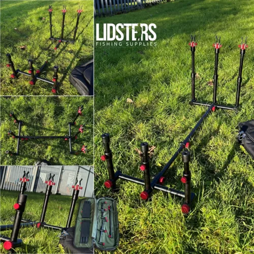LFS Black GRAND Aluminium Rod Pod RED Screws Fully Adjustable Carp Fishing pod