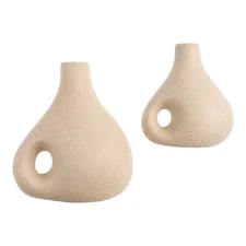 White and Gray Ecomix Speckled Vase Wall Decor