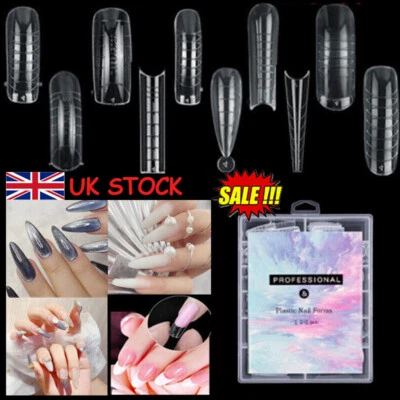 120pcs/Box Poly Dual Forms Nail Gel Quick Building Mold Tips Nail Extension Tips