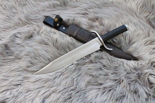 CARBON Steel Blade BOWIE Knife | HANDMADE High Quality HUNTING Knife | FULL TANG