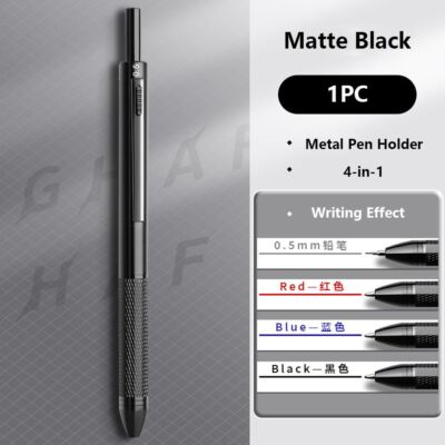 4 in 1 Multi-Function Pen Press Type Ballpoint Pen Neutral Pen  Student Gift