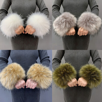 小物 Fluffy Arm Warmer AURORA TRADE 1 Pair Arm Warmers Short/Long Plush Fuzzy Thumb