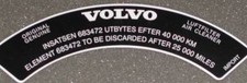 Volvo 1800 1800e 1800es Air Cleaner Cover Restoration Decal
