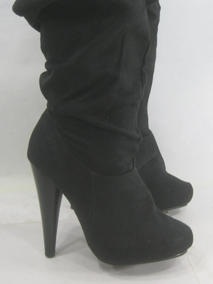 Nuevas Botas Michael Antonio NEGRAS 5" Tacón Alto Sobre la Rodilla Mujer Talla 5 Foto 2 de 4