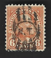Scott# 638  6c James Garfield Fancy N.T. Cancel ~ (A-7)