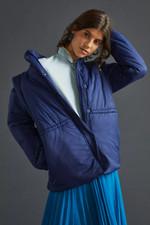 Maeve Snap Sleeve Puffer Jacket-xl-$198-has Tie Waist To Appear Smaller A620-55