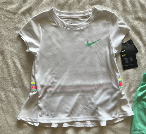 NIKE Sportswear Little Girl's DRI-FIT Shirt and Shorts Outfit, 2-piece set - Picture 2 of 7