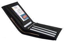Genuine Leather Men's Bifold Wallet ID Credit Card Thin Front Pocket