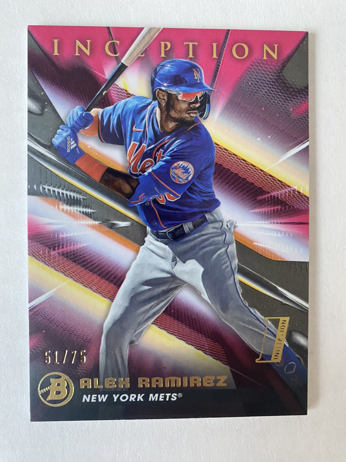 2023 Bowman Inception ALEX RAMIREZ /75 1st Initiation Fuchsia Foil Mets SP
