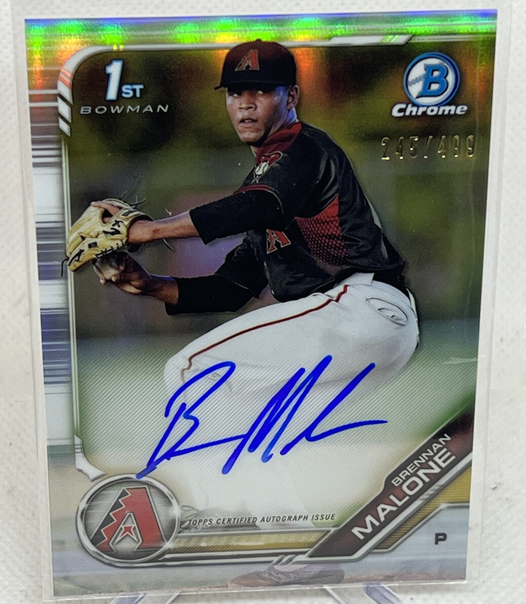 2019 Bowman Chrome Brennan Malone 1st Prospect Refractor Auto /499