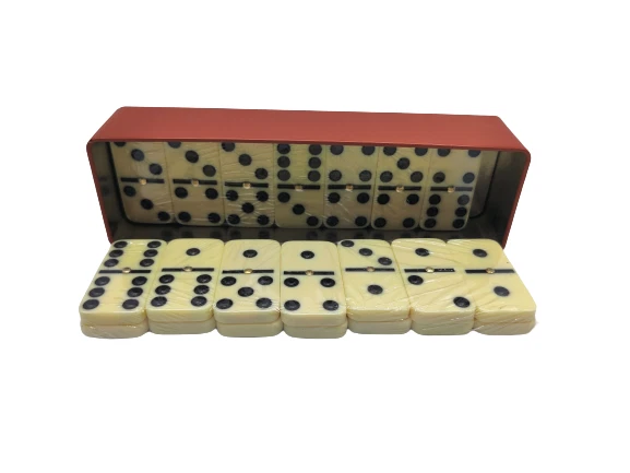 Dominoes Double 6 Club Pub Dot Game Play Set 28 Double Six Tin Box - Image 4 of 4